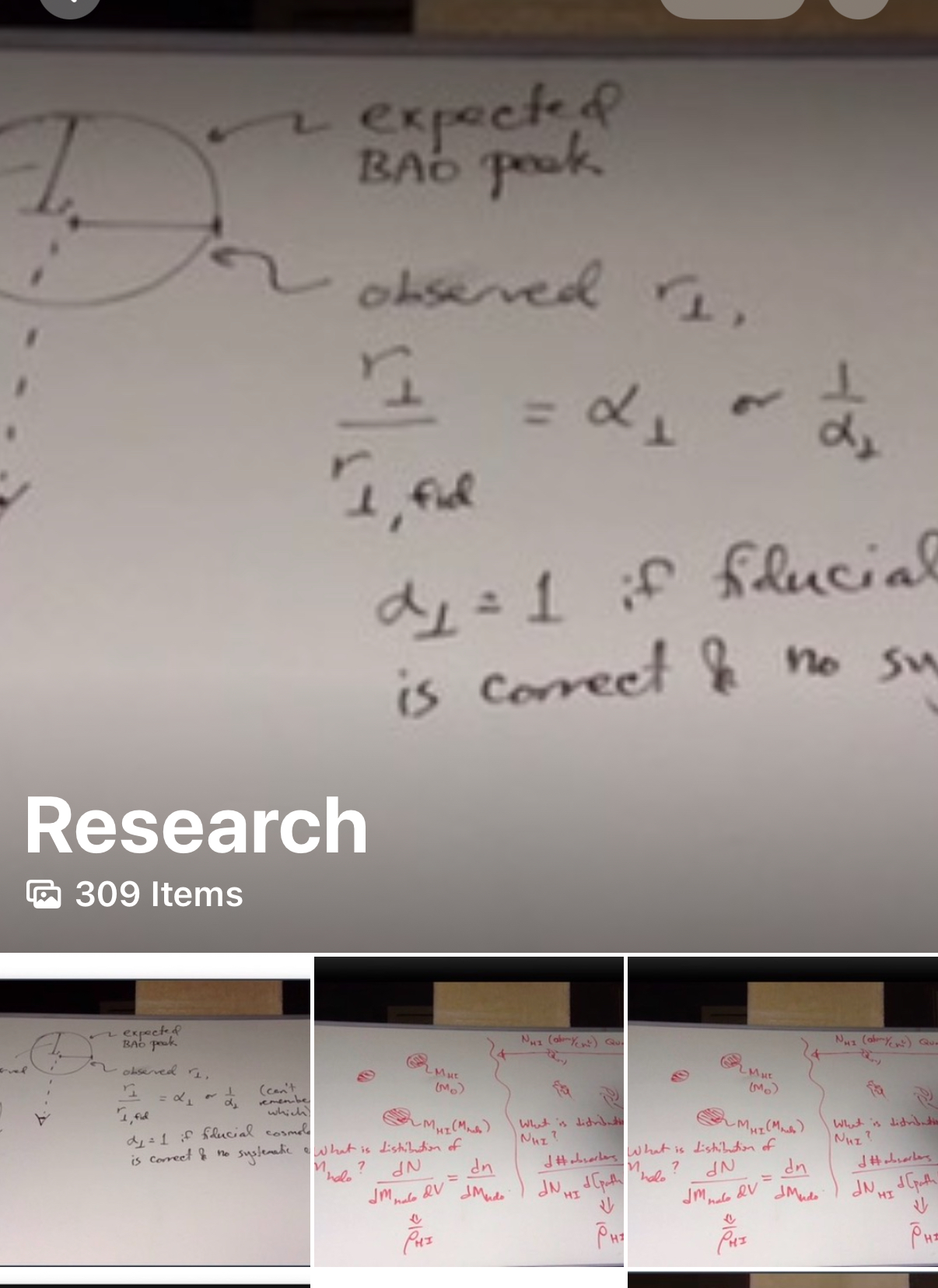 手机里有个相册，专门存放日常讨论research的板书照片